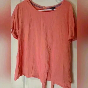 Lady's pink NAUTICA cropped top with tie front (#480)